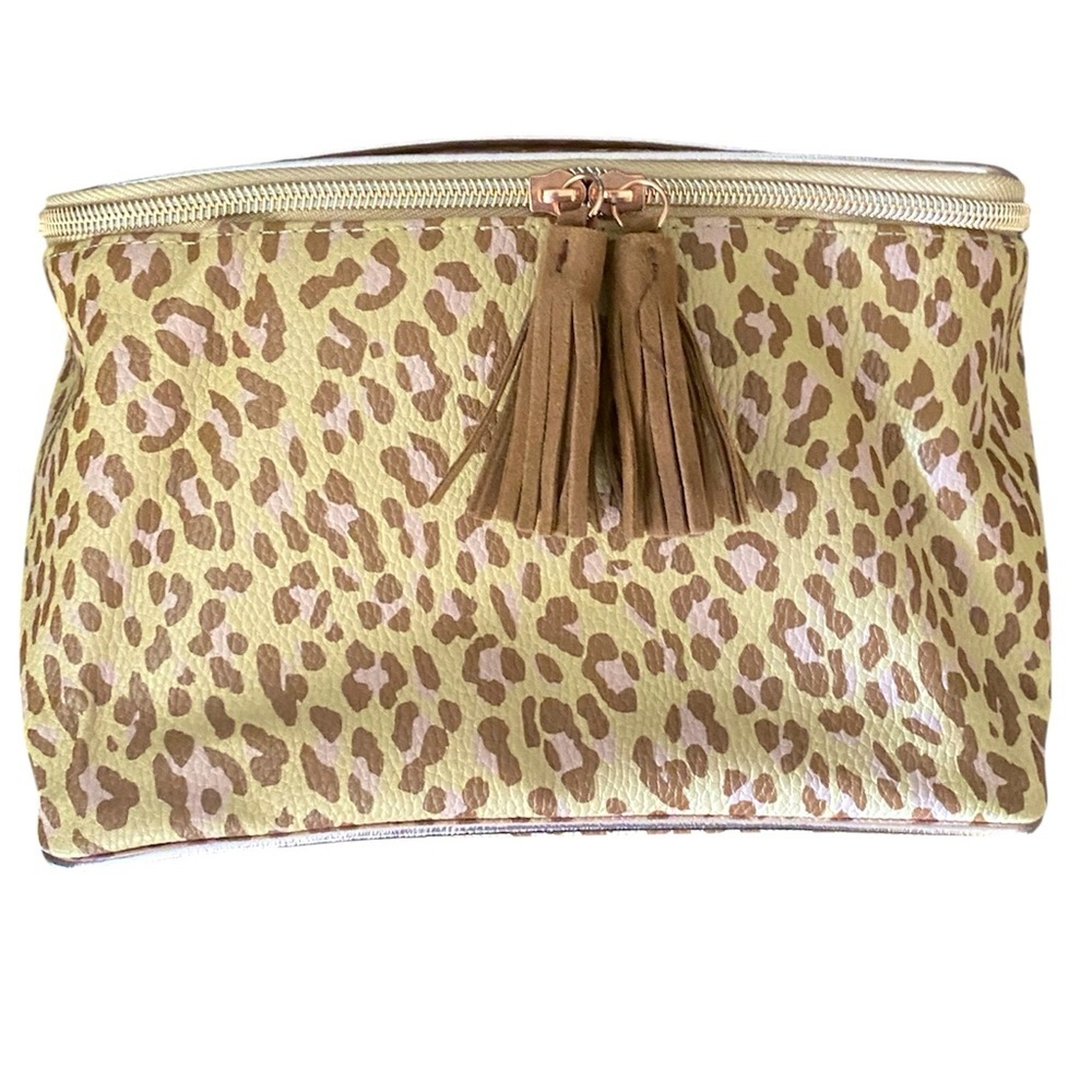 Leopard Print Tassel Makeup Bag NWOT